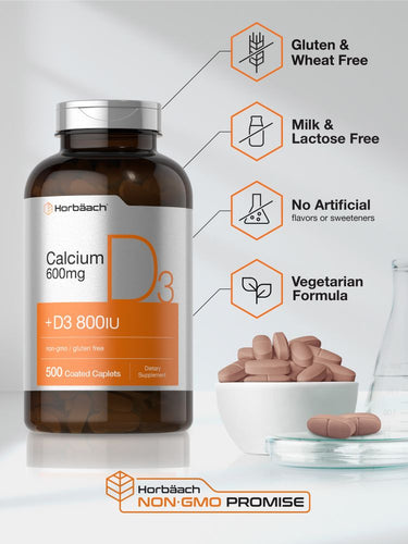 Calcium avec Vitamine D-3 600mg | 500 Comprimés