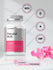 Prenatal multivitamin supplement bottle with certification logos and pink flowers on a light background.