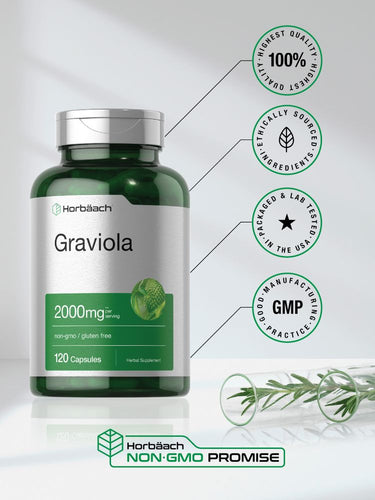 Graviola-Extrakt 2000 mg pro Portion | 120 Kapseln