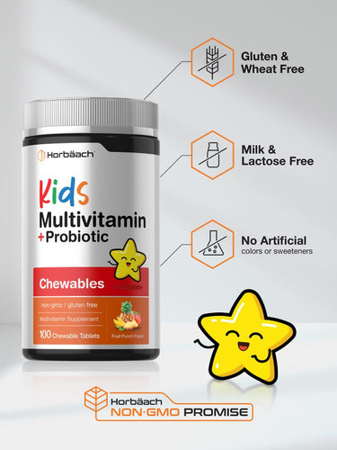 View 5 Kids Multivitamin with Probiotics | 100 Tablets