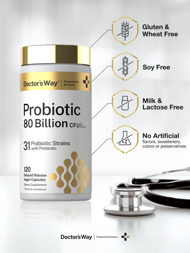 View 5 Probiotic for Women and Men | 80 Billion CFU | 120 Capsules