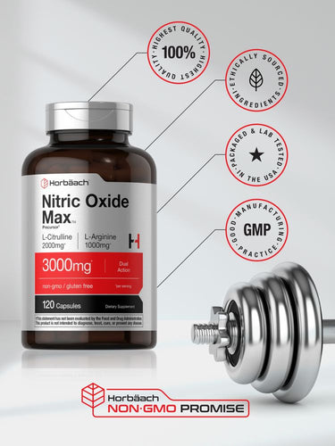 Nitric Oxide Max 3000mg pro Portion | 120 Kapseln