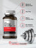 Horbaach Ultra Energy Booster supplement bottle with a dumbbell on a light gray background