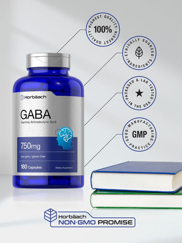 GABA (Gamma Aminobutyric Acid) 750mg | 180 Capsules
