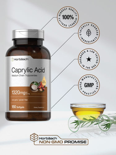 View 5 Caprylic Acid 1320mg per serving | 150 Softgels