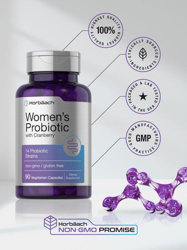 Probiotique pour Femmes avec Canneberge | 90 Capsules