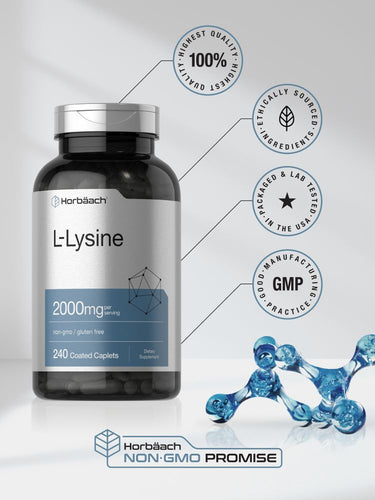 L-Lysine 2000mg per serving | 240 Caplets
