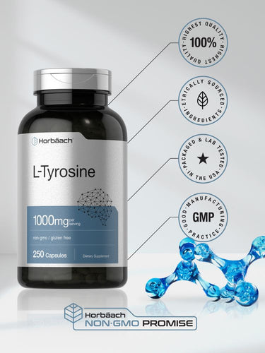 View 6 L-Tyrosine 1000mg per serving | 250 Capsules