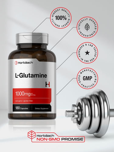 View 6 L-Glutamine 1000mg per serving | 180 Capsules