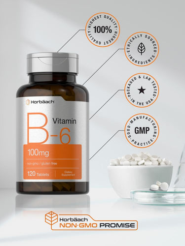View 6 Vitamina B-6 100 mg | 120 Tabletas