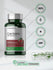Bottle of cranberry supplement with green background and certification logos.