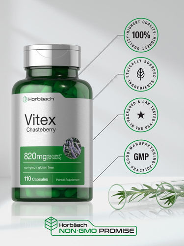 View 6 Vitex Berry 820mg per serving | 110 Capsules