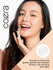 Woman with smooth skin holding her face, Coera product shown, on a white background