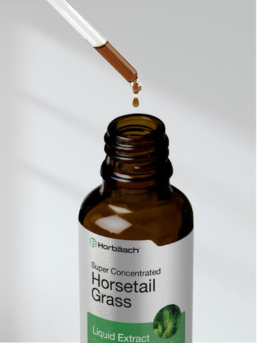 View 8 Bottle of Horbaach Super Concentrated Horsetail Grass Liquid Extract with dropper on a white background
