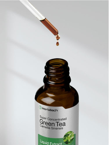 View 8 Bottle of Horbaach Super Concentrated Green Tea Liquid Extract with dropper on a light gray background
