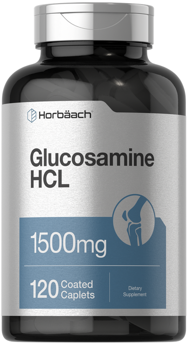 Horbaach Glucosamine HCL supplement bottle on a white background