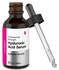 Hyaluronic acid serum bottle with dropper on a white background