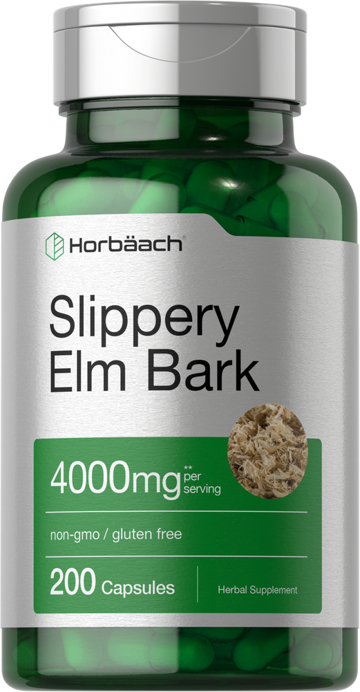 Slippery Elm Bark Capsules | 200 Count | Non-GMO
