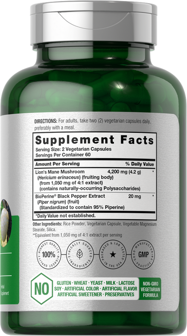 Criniera di Leone 4200mg per porzione | 120 Capsule