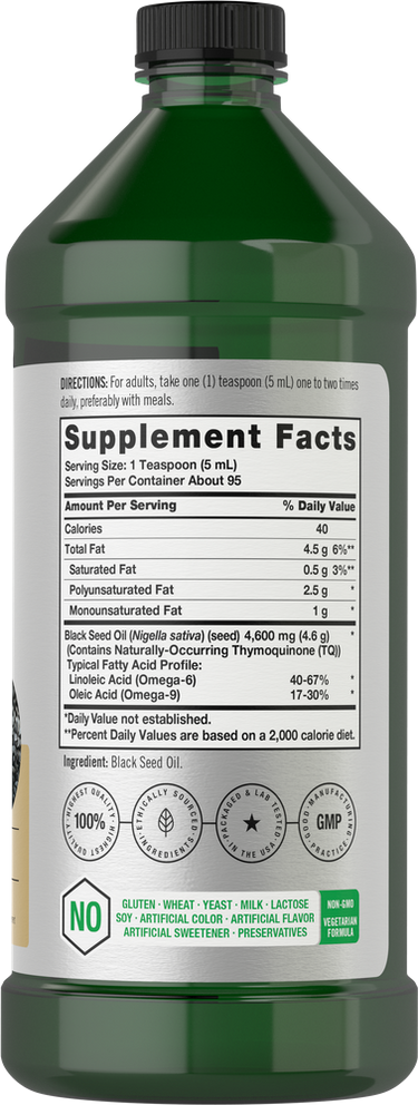 Black Seed Oil 4600mg per serving | 16oz Liquid