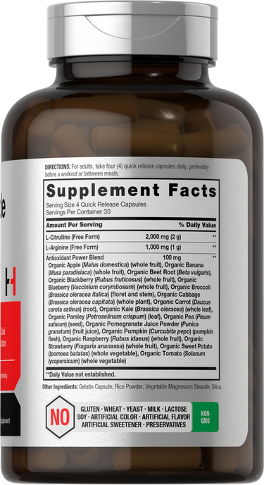 Nitric Oxide Max 3000mg per serving | 120 Capsules