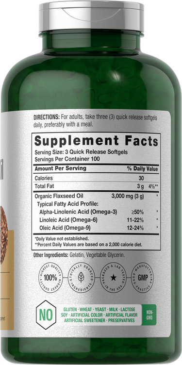 View 2 Óleo de Linhaça 3000mg | 300 Cápsulas de Gel