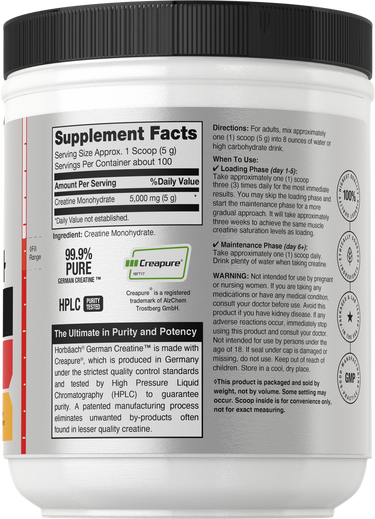 Créatine Monohydrate Allemande | Poudre de 500g