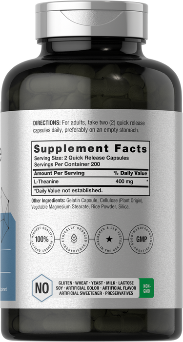 View 2 L-Theanine 400mg per serving | 400 Capsules