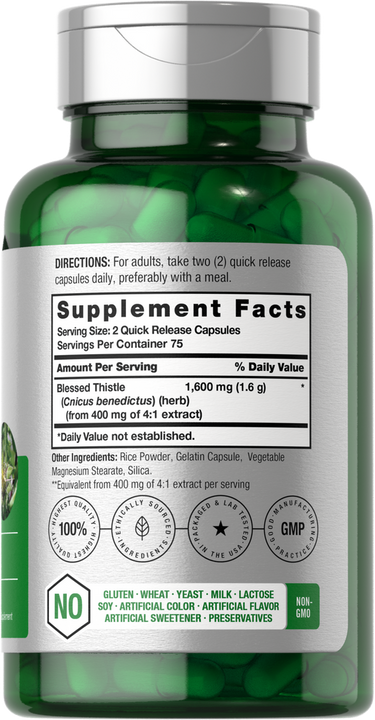 Chardon béni 1600mg par portion | 150 Capsules