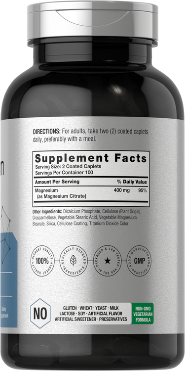 View 2 Citrate de Magnésium 400mg par portion | 200 Comprimés