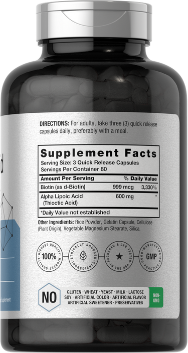 View 2 Alpha Lipoic Acid 600mg per serving | 240 Capsules