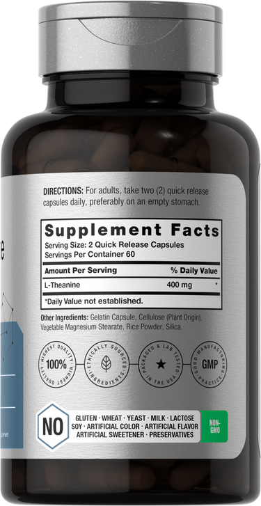 View 2 L-Theanine 400mg per serving | 120 Capsules