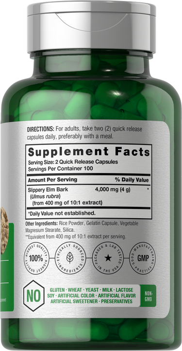 Écorce d'Orme Rouge 4000mg par portion | 200 Capsules