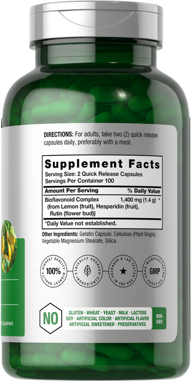 View 2 Complejo de Bioflavonoides de Limón 1400mg por porción | 200 Cápsulas