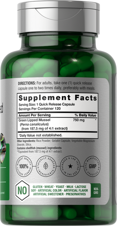 Moules aux Lèvres Vertes 750mg | 120 Capsules