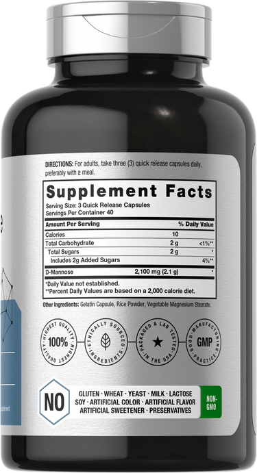 D-Mannose 2100mg par portion | 120 Capsules