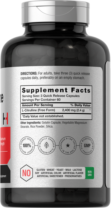 L-Citrulline 2400mg per serving | 180 Capsules