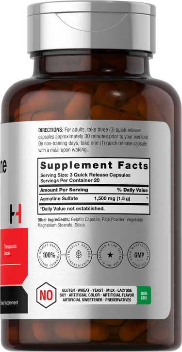 Agmatine Sulfate 1500mg per serving | 60 Capsules