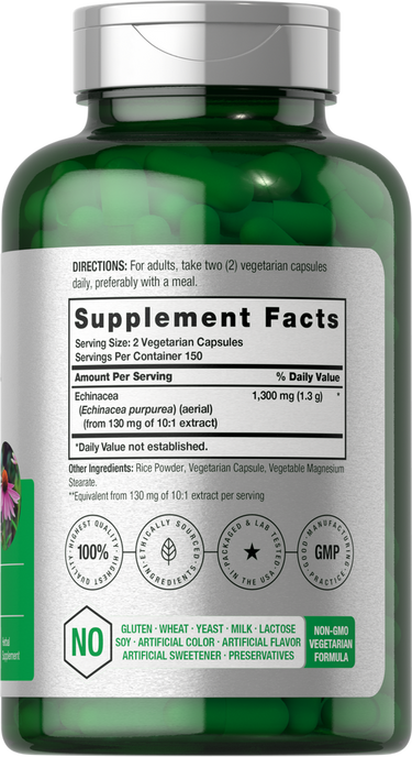 Estratto di Echinacea 1300mg per dose | 300 Capsule
