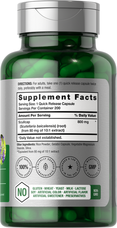 Scullcap Extract 800mg | 200 Capsules