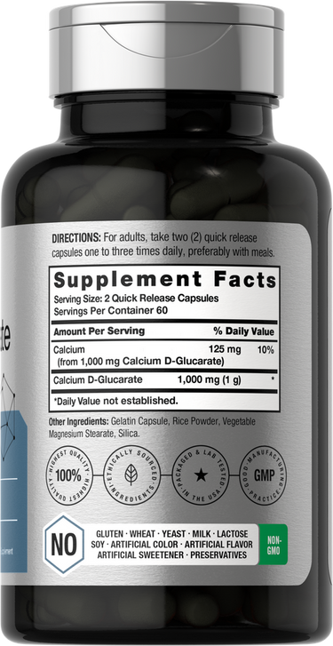 Kalzium D-Glucarate 1000mg pro Portion | 120 Kapseln