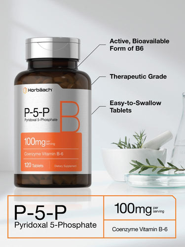 Vitamine B-6 100 mg par portion | 120 Comprimés
