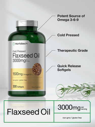 View 3 Óleo de Linhaça 3000mg | 300 Cápsulas de Gel