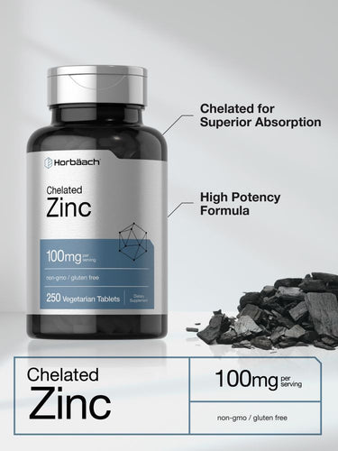 Zinc Quelado 100mg por porción | 250 Comprimidos