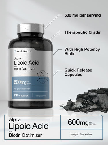 Acide Alpha Lipoïque 600mg par portion | 240 Capsules
