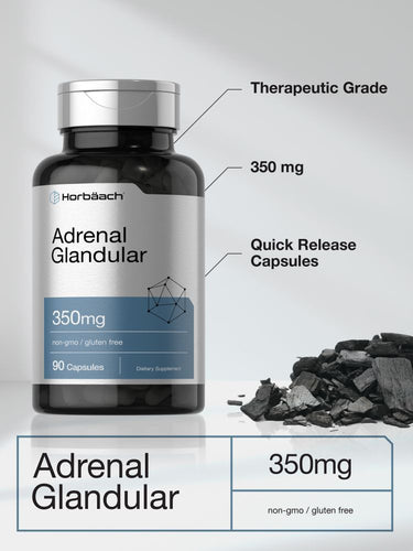 Raw Adrenal Glandular 350mg | 90 Capsules