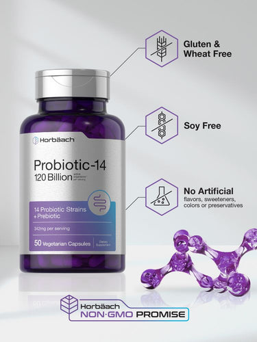 Probiotiques avec Prébiotiques | 50 Capsules