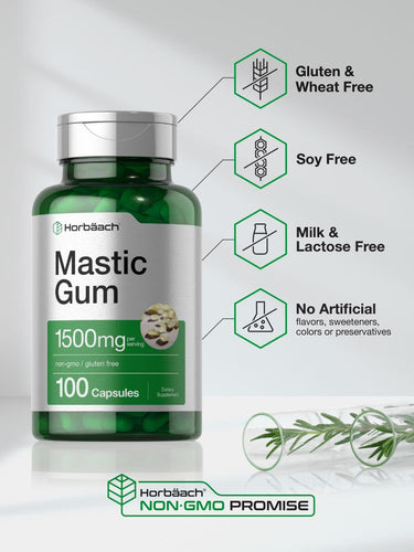 Mastix-Gummi 1500 mg pro Portion | 100 Kapseln