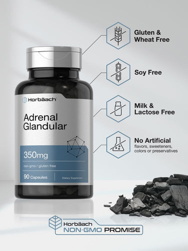 Raw Adrenal Glandular 350mg | 90 Capsules