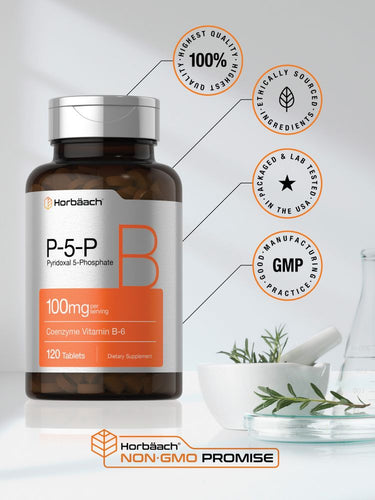 Vitamine B-6 100 mg par portion | 120 Comprimés